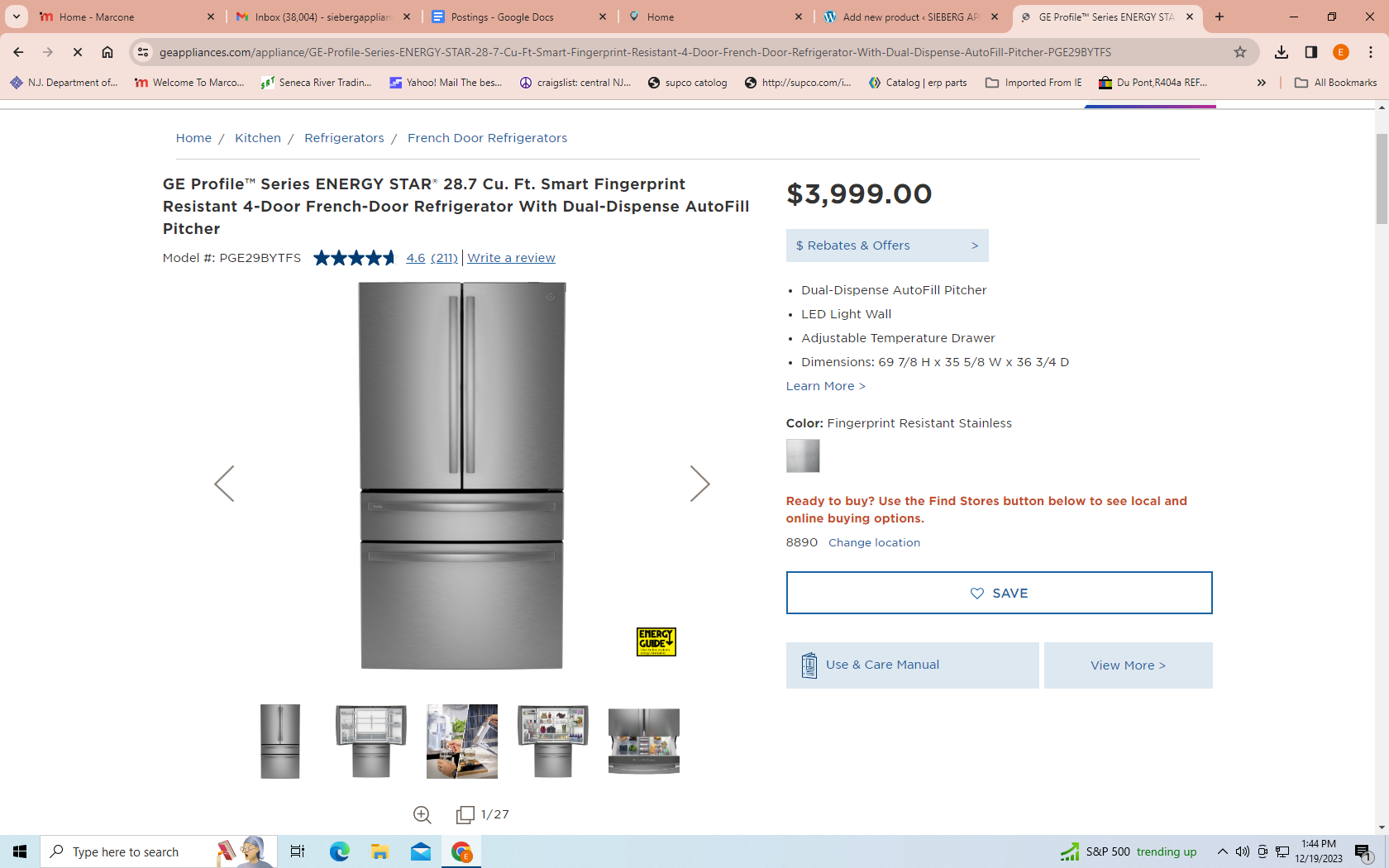 GE Profile PGE29BYTFS Smart Refrigerator review - Reviewed